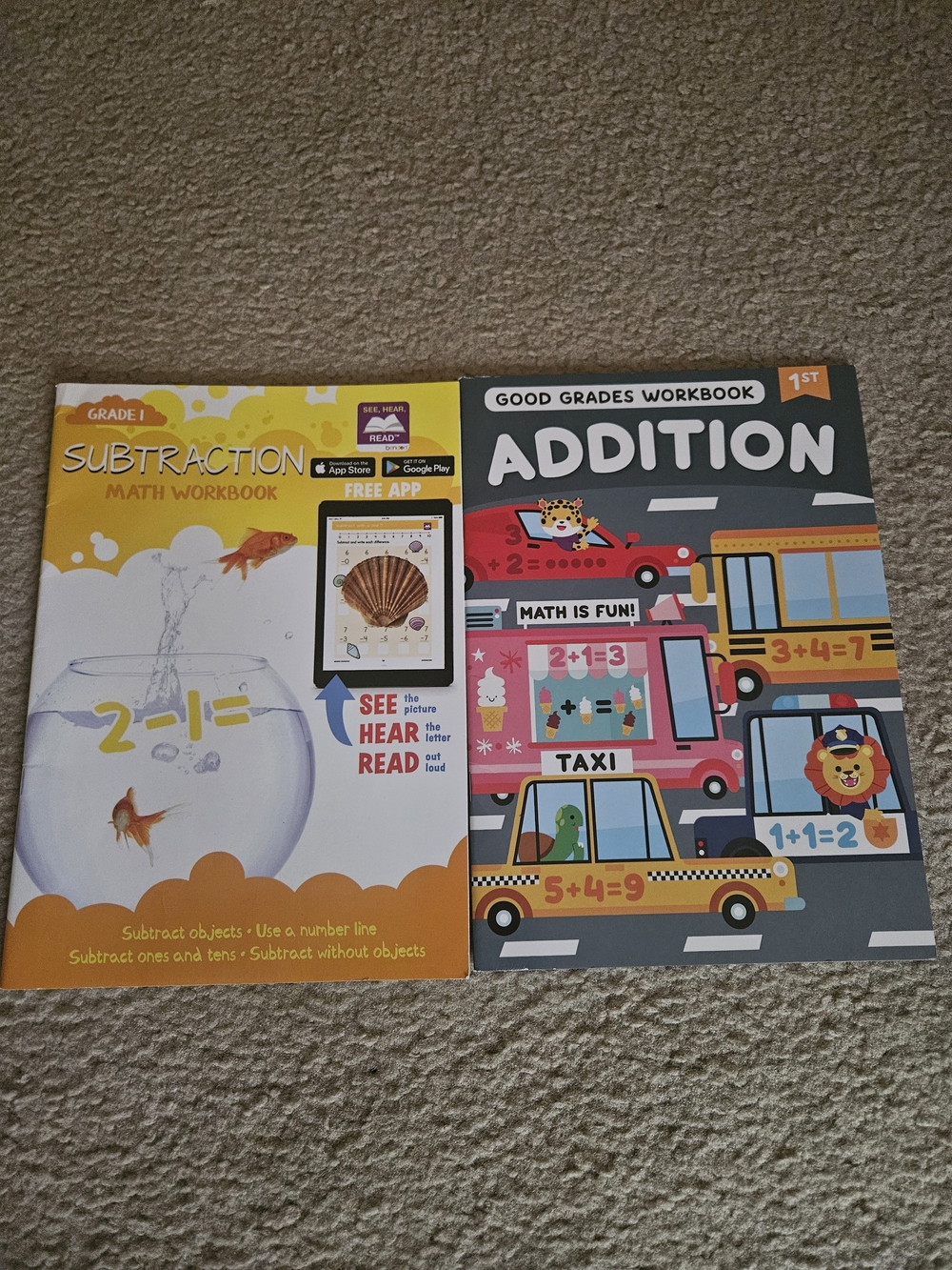 Grade 1 Addition & Subtraction Workbooks for Kids - Yellow & Multicolor